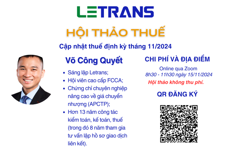 Cập nhật thuế định kỳ tháng 11/2024