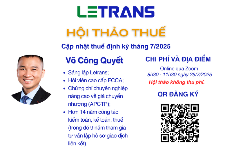 Cập nhật thuế định kỳ tháng 07/2025
